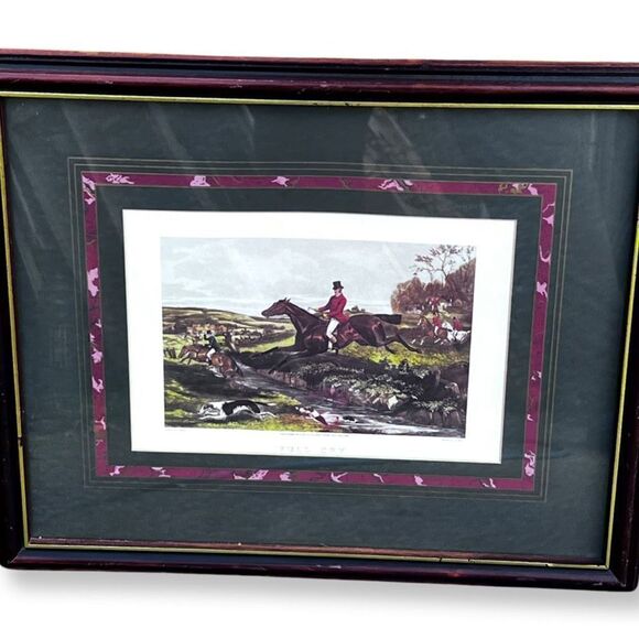 William J Shayer 20th Century French Framed Watercolor Hunt Scene Print Set of 3 - Picture 8 of 13